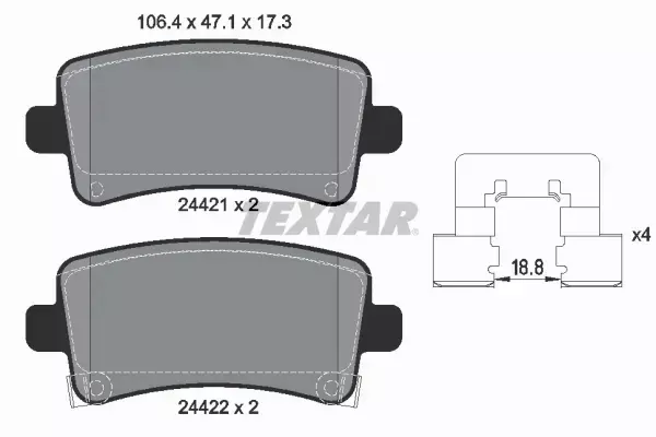 TEXTAR TARCZE+KLOCKI TYŁ CHEVROLET MALIBU 315MM 