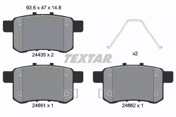 TEXTAR TARCZE+KLOCKI TYŁ HONDA ACCORD VIII 282MM 