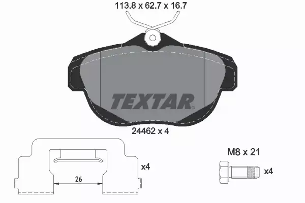 TEXTAR KLOCKI HAMULCOWE TYŁ 2446201 