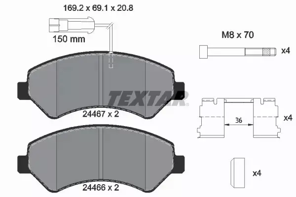 TEXTAR KLOCKI HAMULCOWE PRZÓD 2446705 