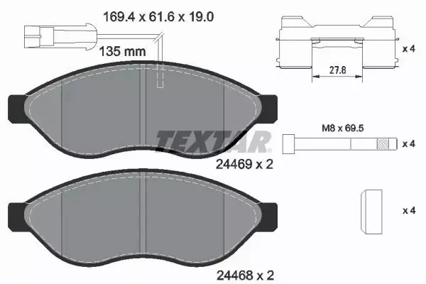 TEXTAR KLOCKI HAMULCOWE 2446901 