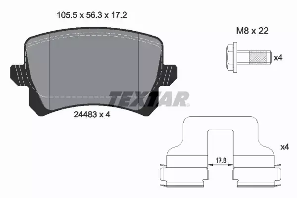 TEXTAR TARCZE+KLOCKI TYŁ AUDI Q3 8U 282MM 