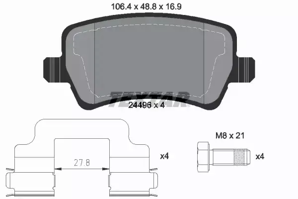 TEXTAR KLOCKI HAMULCOWE TYŁ 2449601 