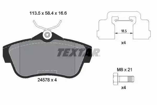 TEXTAR KLOCKI HAMULCOWE TYŁ 2457801 