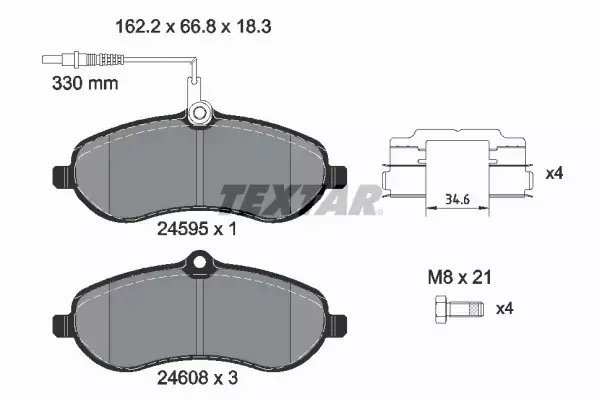 TEXTAR TARCZE+KLOCKI PRZÓD CITROEN JUMPY 304MM 