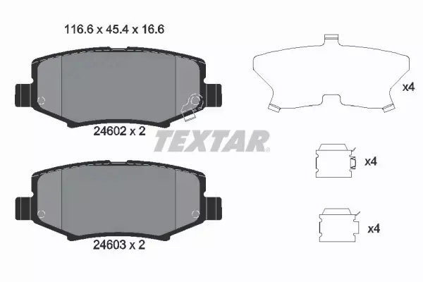 TEXTAR KLOCKI HAMULCOWE TYŁ 2460201 