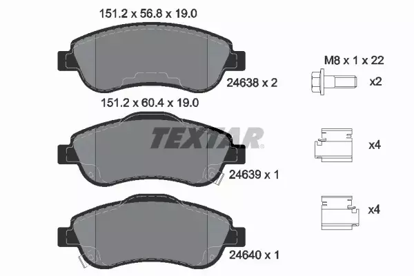 TEXTAR KLOCKI HAMULCOWE PRZÓD 2463801 