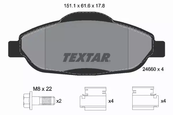 TEXTAR KLOCKI HAMULCOWE PRZÓD PEUGEOT 308 / SW CC 