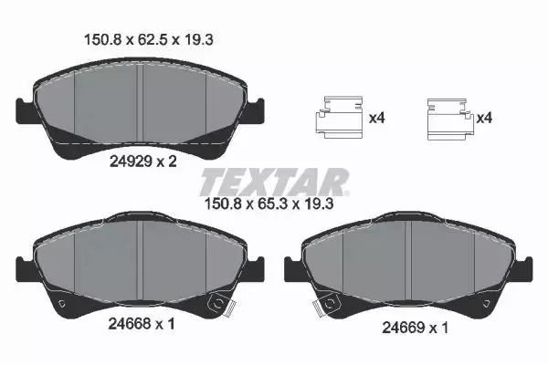 TEXTAR TARCZE+KLOCKI PRZÓD TOYOTA AVENSIS T27 