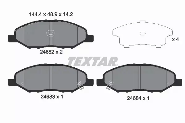 TEXTAR KLOCKI HAMULCOWE PRZÓD 2468201 