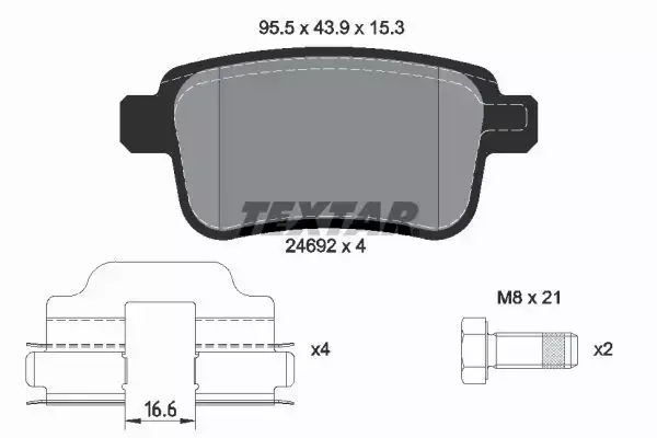 TEXTAR TARCZE+KLOCKI P+T RENAULT KANGOO II 280MM 