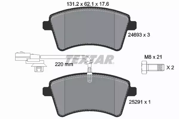 TEXTAR TARCZE+KLOCKI PRZÓD RENAULT KANGOO II 280MM 