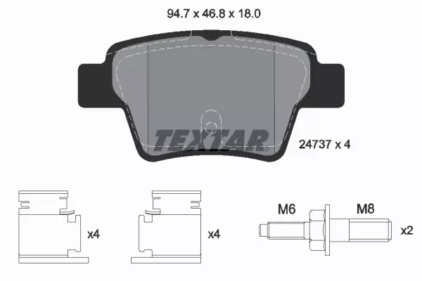 TEXTAR KLOCKI HAMULCOWE TYŁ 2473701 