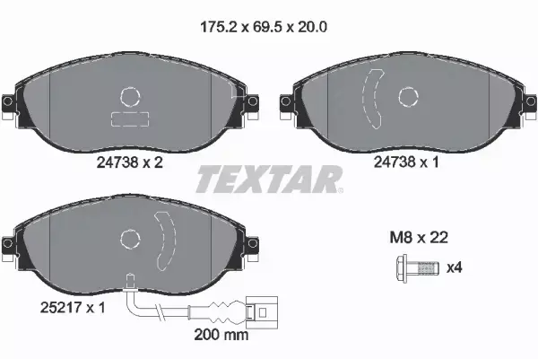 TEXTAR TARCZE+KLOCKI P SHARAN ALHAMBRA 314MM 