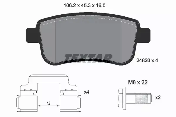 TEXTAR TARCZE+KLOCKI TYŁ RENAULT FLUENCE MEGANE III 260MM 