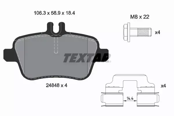 TEXTAR KLOCKI HAMULCOWE TYŁ 2484801 