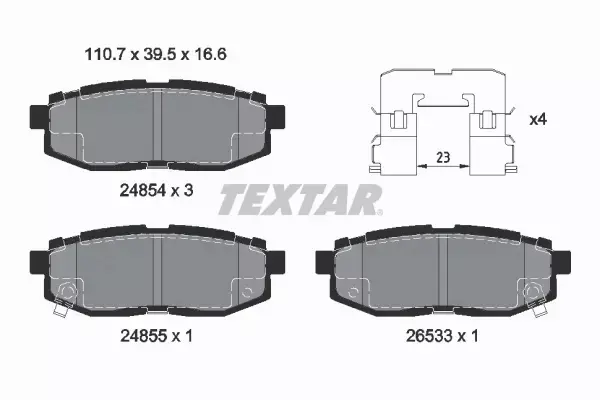 TEXTAR KLOCKI HAMULCOWE TYŁ 2485401 