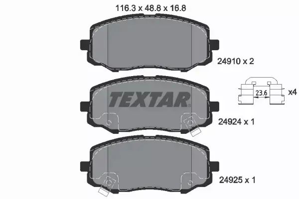 TEXTAR KLOCKI HAMULCOWE PRZÓD 2491001 