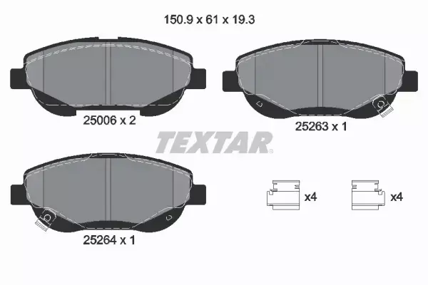 TEXTAR KLOCKI HAMULCOWE PRZÓD 2500601 