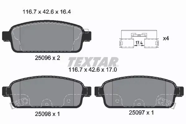 TEXTAR TARCZE+KLOCKI TYŁ CHEVROLET ORLANDO 292MM 