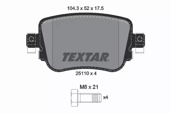 TEXTAR KLOCKI HAMULCOWE TYŁ 2511001 