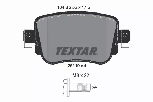 TEXTAR TARCZE+KLOCKI TYŁ AUDI Q3 8U 300MM 