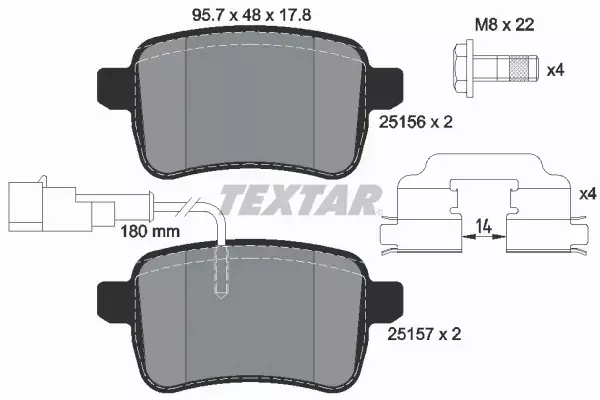 TEXTAR KLOCKI HAMULCOWE TYŁ 2515601 