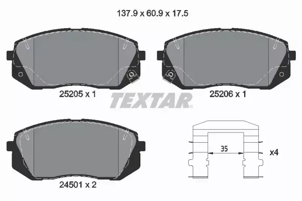 TEXTAR TARCZE+KLOCKI P+T HYUNDAI IX35 300MM 