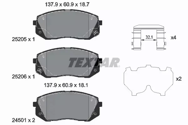 TEXTAR KLOCKI HAMULCOWE 2520504 