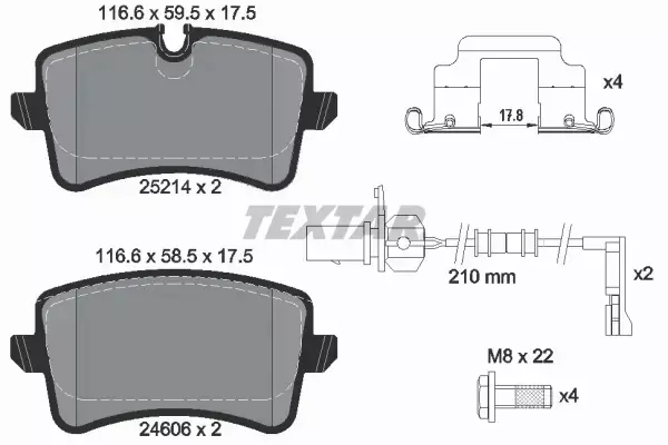 TEXTAR KLOCKI HAMULCOWE TYŁ 2521402 