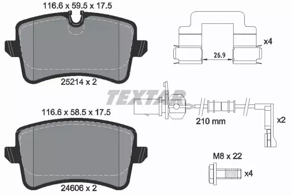 TEXTAR KLOCKI HAMULCOWE TYŁ 2521403 