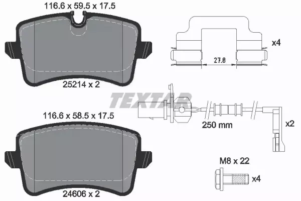 TEXTAR TARCZE+KLOCKI PRZÓD+TYŁ AUDI A8 D4 356MM 