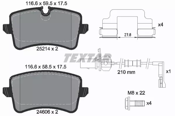 TEXTAR KLOCKI HAMULCOWE TYŁ 2521413 