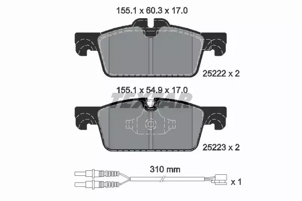 TEXTAR KLOCKI HAMULCOWE PRZÓD 2522201 