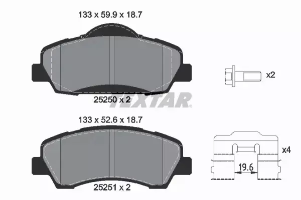 TEXTAR TARCZE+KLOCKI PRZÓD PEUGEOT 301 266MM 