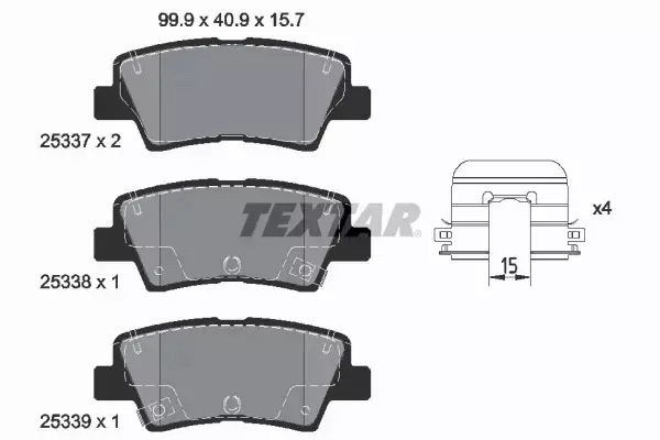 TEXTAR KLOCKI HAMULCOWE 2533707 