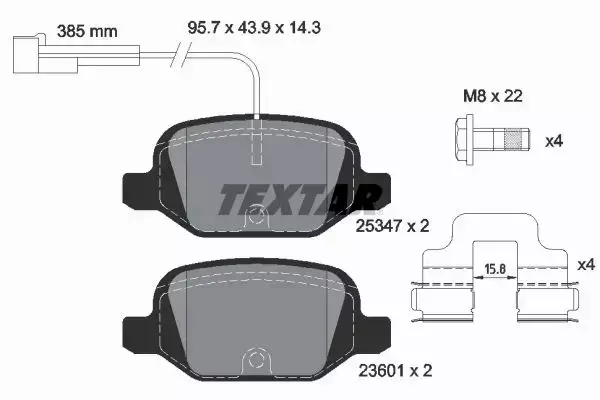 TEXTAR KLOCKI HAMULCOWE 2534701 