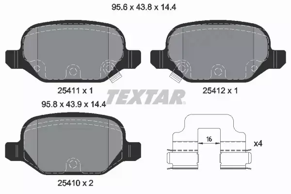 TEXTAR KLOCKI HAMULCOWE 2541101 