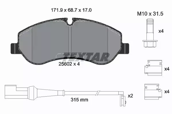 TEXTAR KLOCKI HAMULCOWE PRZÓD 2560201 