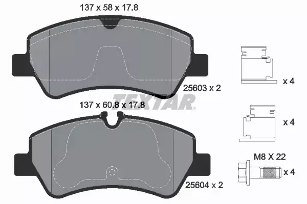 TEXTAR KLOCKI HAMULCOWE TYŁ 2560301 