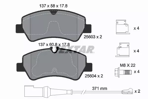 TEXTAR KLOCKI HAMULCOWE TYŁ 2560303 