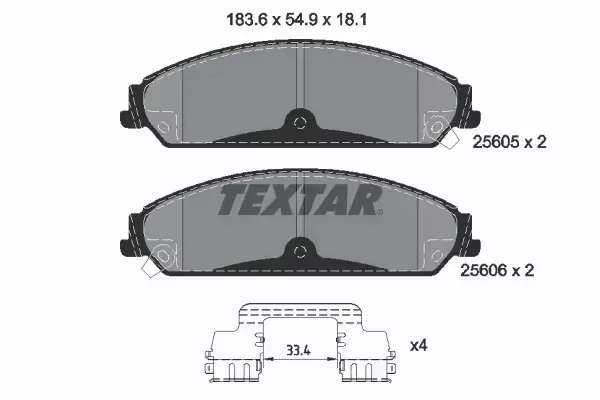 TEXTAR KLOCKI HAMULCOWE 2560501 