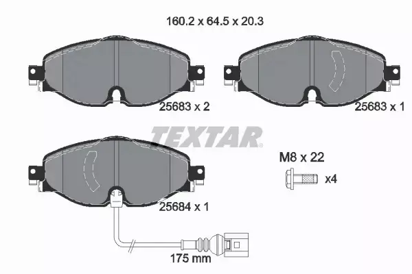 TEXTAR TARCZE+KLOCKI PRZÓD VW GOLF SPORTSVAN 288MM 