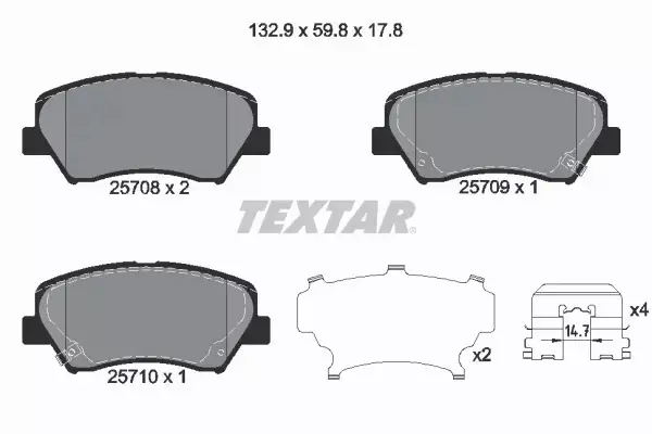 TEXTAR TARCZE+KLOCKI PRZÓD+TYŁ KIA CEED II 280+262MM 