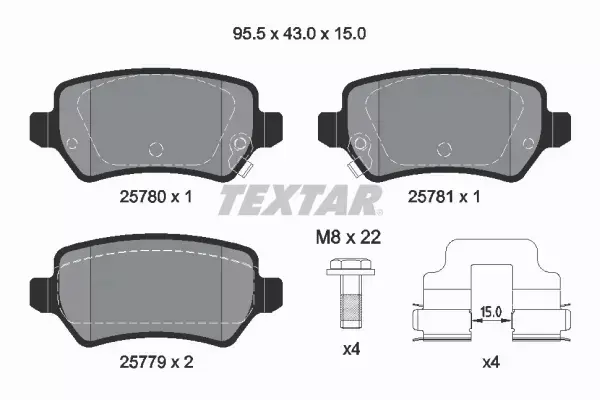 TEXTAR TARCZE+KLOCKI PRZÓD+TYŁ KIA CEED II 280+262MM 