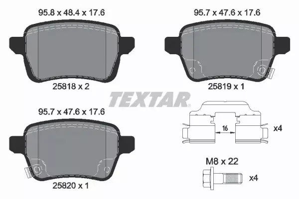 TEXTAR KLOCKI HAMULCOWE 2581802 