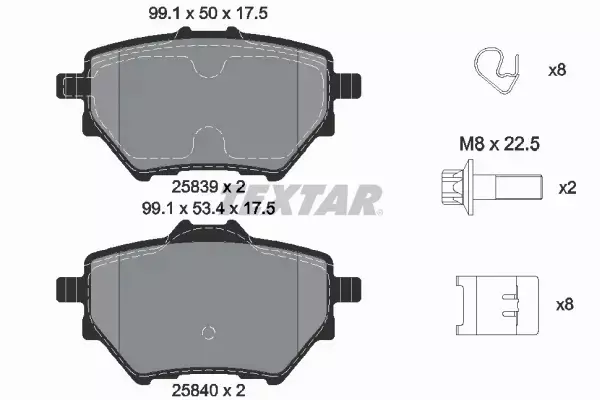 TEXTAR TARCZE+KLOCKI TYŁ BERLINGO C4 PICASSO GRANDLAND 308 3008 5008 268MM 