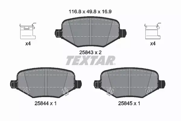 TEXTAR KLOCKI HAMULCOWE 2584301 