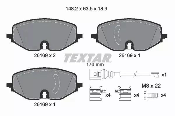 TEXTAR KLOCKI HAMULCOWE 2616901 