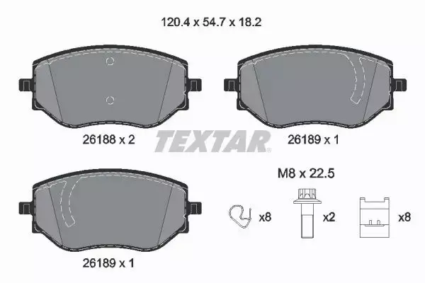 TEXTAR TARCZE+KLOCKI PRZÓD RENAULT CLIO V 258MM 